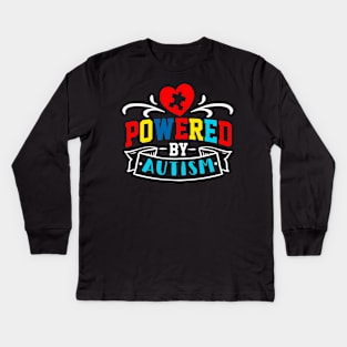 Powered by Autism Kids Long Sleeve T-Shirt